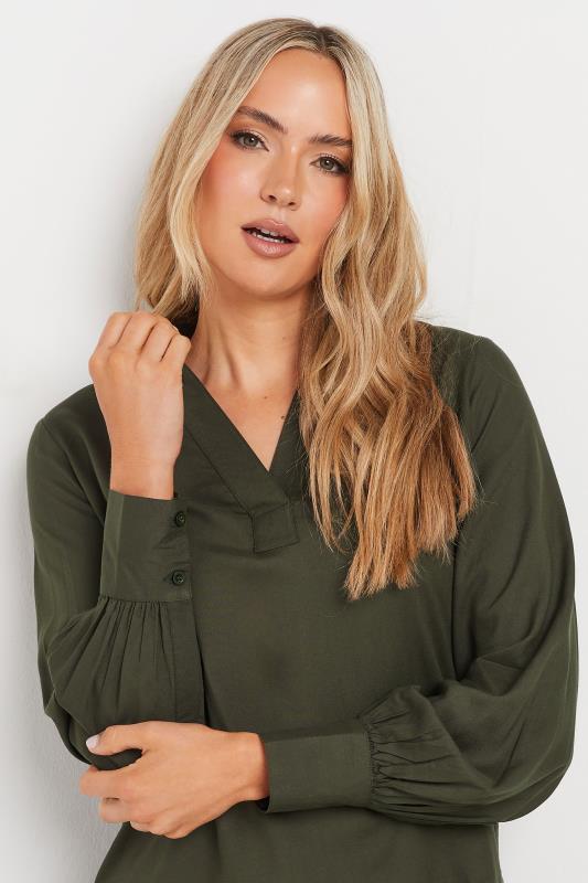 LTS Tall Olive Green Open Collar Shirt | Long Tall Sally 4