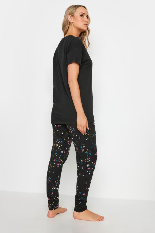 LTS Tall Black Star Print 'All You Need Is Love' Slogan Pyjama Set | Long Tall Sally 3