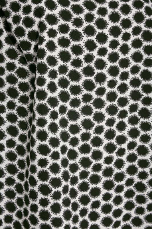 Plus Size Black Spot Print Frill Shoulder Top | Yours Clothing 5