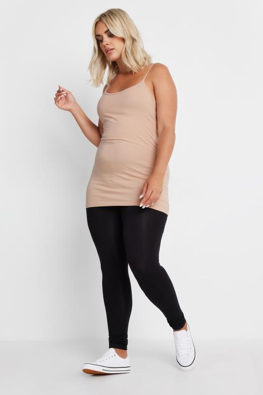 YOURS Plus Size 3 PACK Black & Nude Cami Tops | Yours Clothing  3