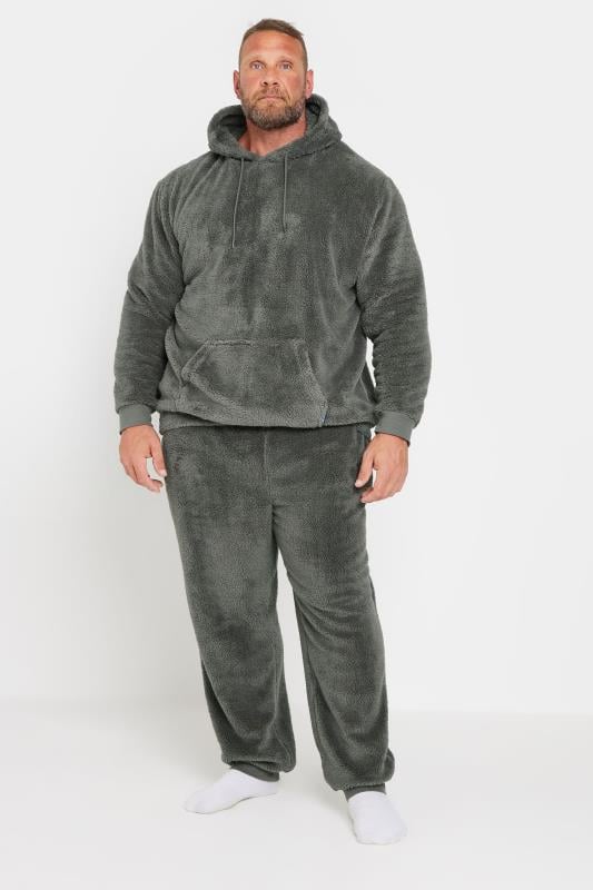 BadRhino Big & Tall Charcoal Grey Super Soft Borg Lounge Set | BadRhino 2