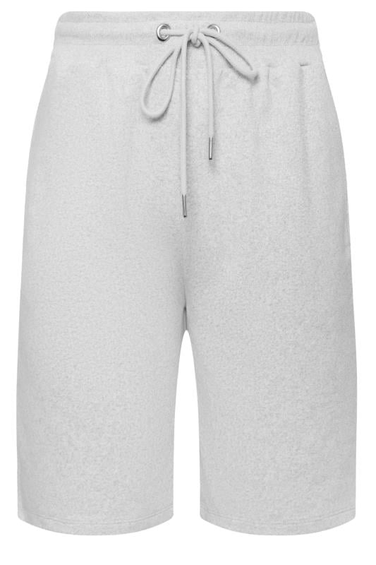 YOURS Plus Size Light Grey Elasticated Jogger Shorts | Yours Clothing 5