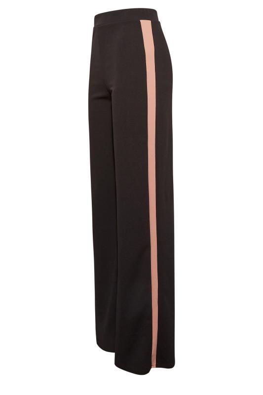 LTS Tall Women's Black & Pink Side Stripe Wide Leg Trousers | Long Tall Sally 3