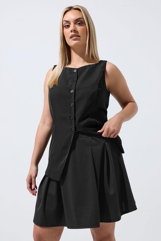  LIMITED COLLECTION Curve Black Pleated Skirt