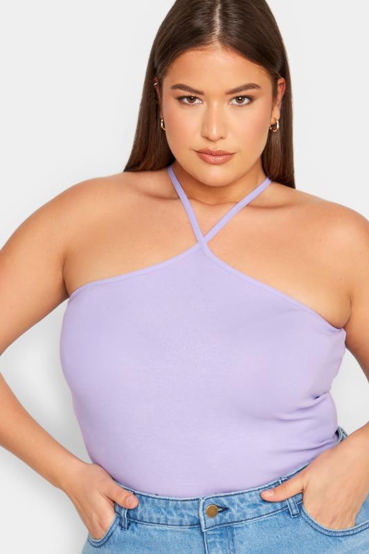 LTS Tall Women's Lilac Purple Halter Neck Vest Top | Long Tall Sally 4