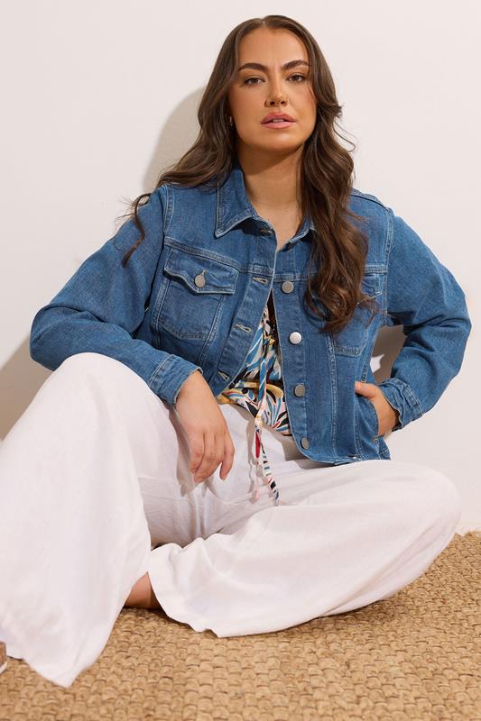 Plus Size  EVANS Curve Blue Premium Denim Jacket