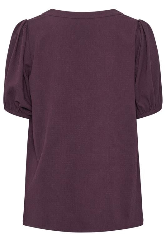 YOURS Plus Size Purple Button Textured Blouse | Yours Clothing 6