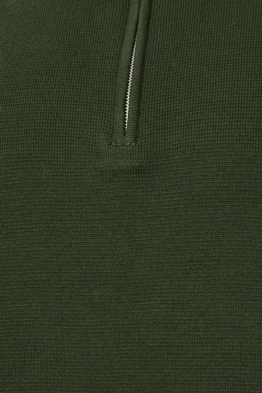 BadRhino Big & Tall Duffel Green Milano Quarter Zip Jumper | BadRhino 7