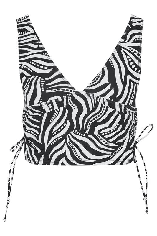 YOURS Plus Size Black & White Geometric Print Tankini Top | Yours Clothing 10