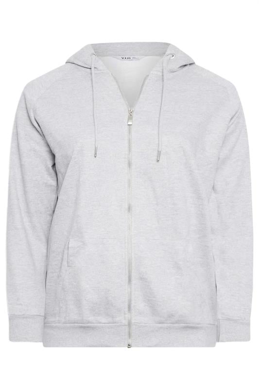 YOURS Plus Size Light Grey Essential Zip Through Hoodie | Yours Clothing 6