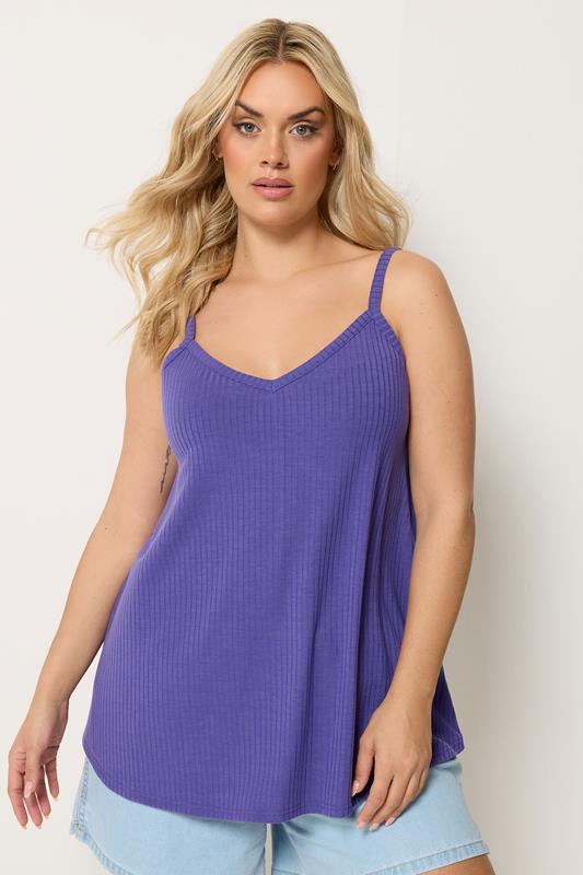 YOURS Plus Size Purple Swing Vest Top | Yours Clothing 1