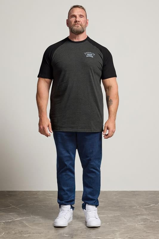 KAM Big & Tall Black 'Brooklyn' Raglan Tee | BadRhino 1