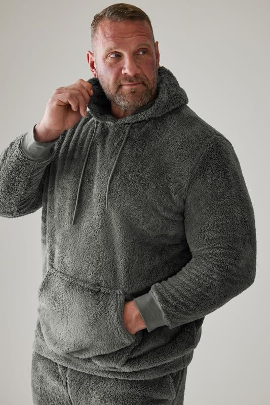 BadRhino Big & Tall Charcoal Grey Super Soft Borg Lounge Set | BadRhino 1