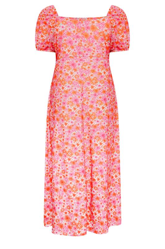 Yours Curve Plus Size Pink Floral Wrap Maxi Dress | Yours Clothing  6