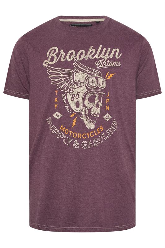 KAM Big & Tall Fig Purple Brooklyn Motorbike Graphic Print T-Shirt | BadRhino 2