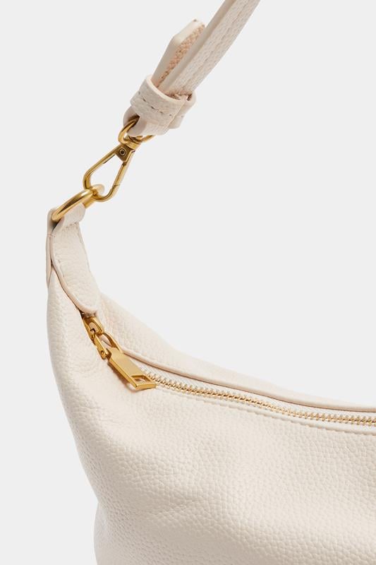 Cream Faux Leather Slouched Shoulder Bag | Yours Clothing 4