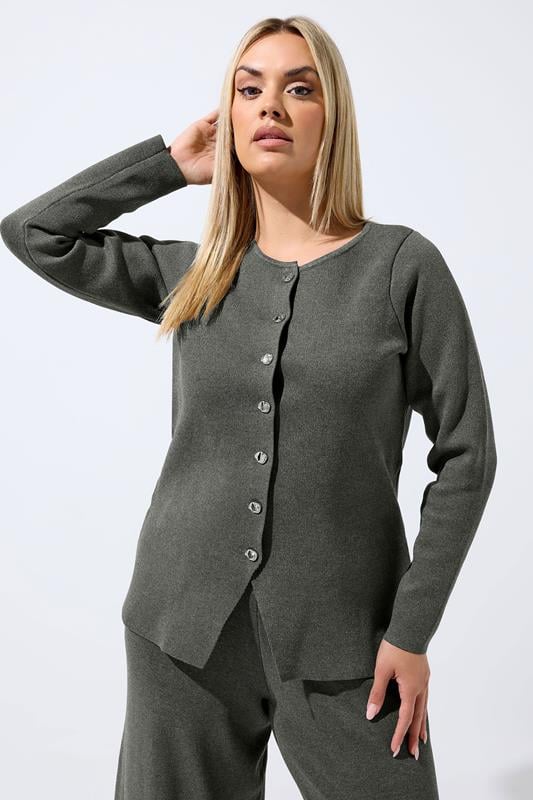  LIMITED COLLECTION Curve Grey Long Sleeve Compact Knitted Top