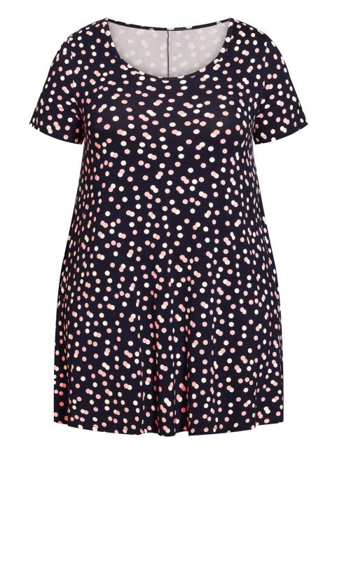 Evans Navy Floral Print Swing Tunic Top 5