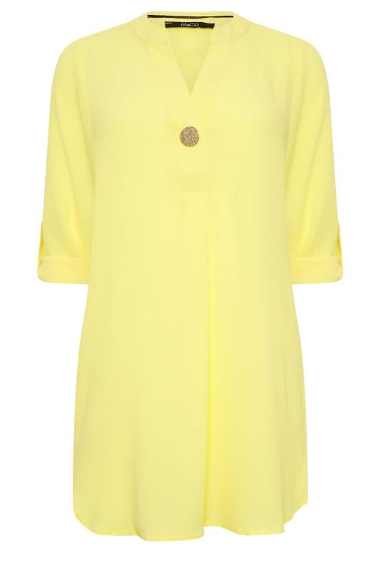 M&Co Yellow Statement Button Tab Sleeve Blouse | M&Co 6