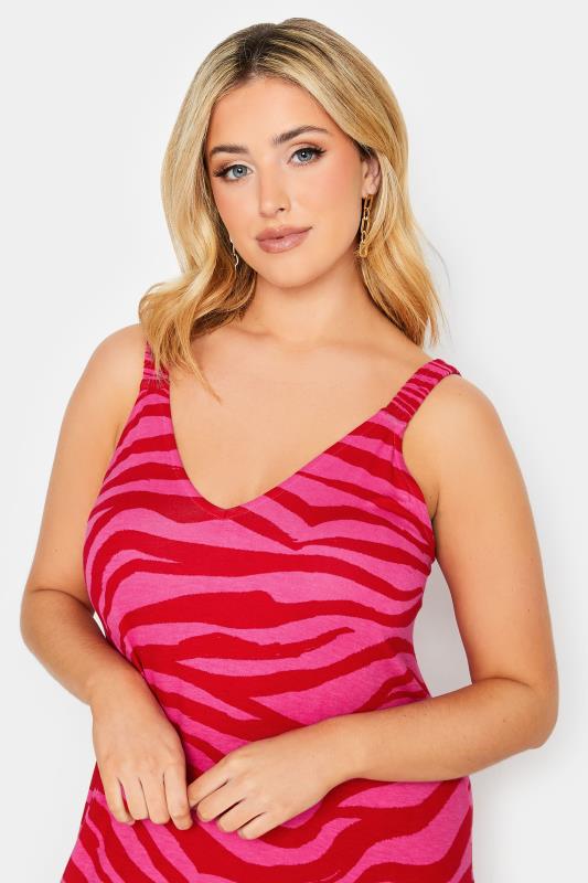 YOURS Plus Size Pink Zebra Print Midaxi Beach Dress | Yours Clothing 4