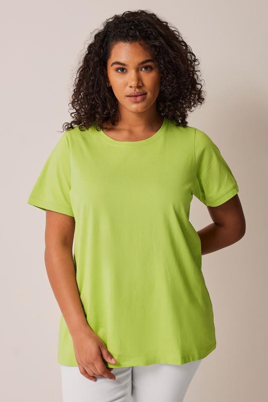 Plus Size  EVANS Curve Lime Green Essential T-Shirt