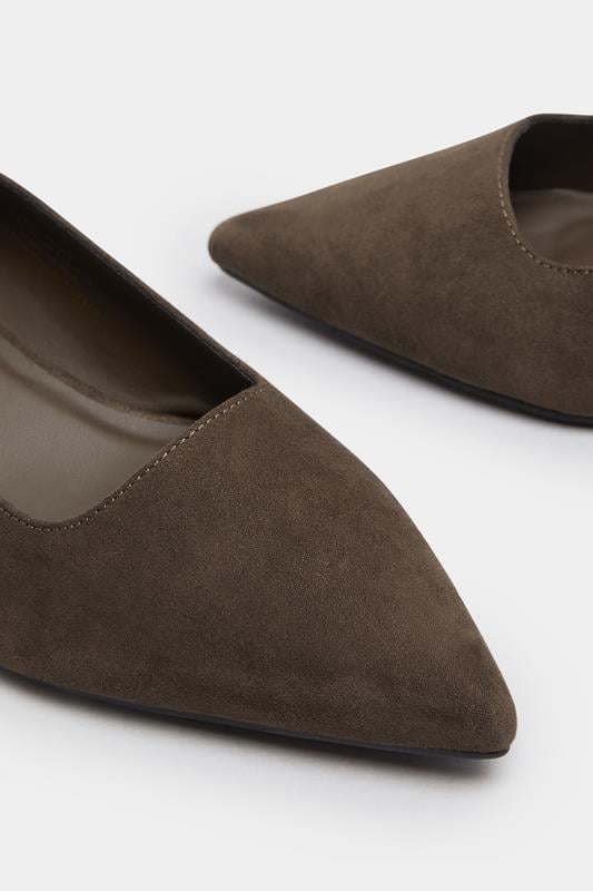 LTS Chocolate Brown Pointed Block Court Heel | Long Tall Sally 5
