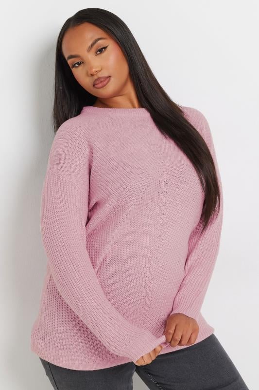 YOURS Plus Size Pink Essential Jumper | Yours Clothing 1