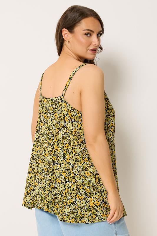 YOURS Plus Size Green Floral Vest Top | Yours Clothing 2