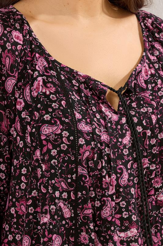 YOURS Plus Size Pink Paisley Print Tie Front Top | Yours Clothing 4