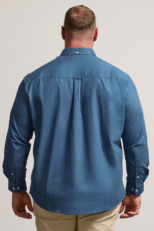 BadRhino Big & Tall Blue Geometric Print Party Shirt | BadRhino 2