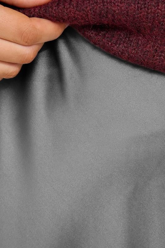 EVANS Plus Size Grey Satin Slip-On Midi Skirt | Evans 4