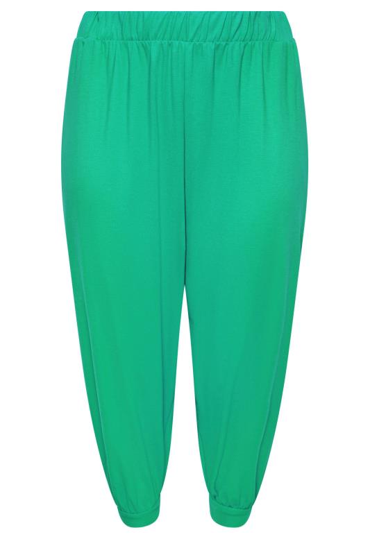 YOURS Plus Size Green Cropped Harem Joggers | Yours Clothing 4