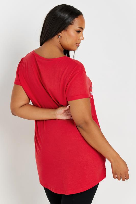 YOURS Plus Size Red 'Feeling Frosty' Slogan T-Shirt | Yours Clothing  5