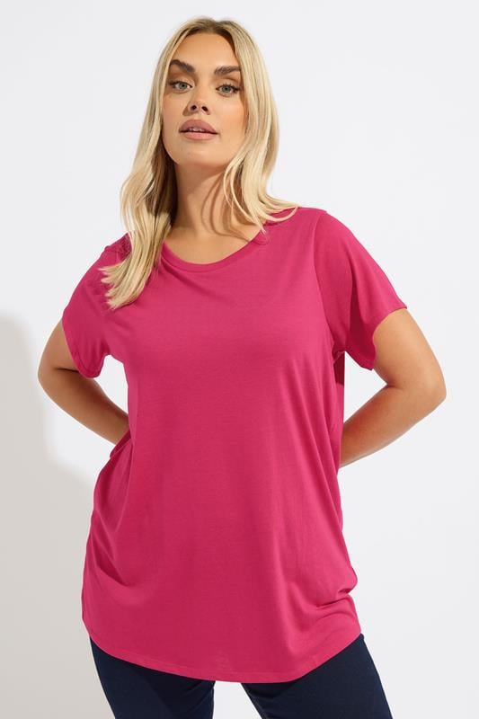  YOURS Curve Hot Pink Core T-Shirt