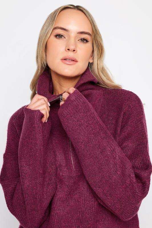 LTS Dark Purple Funnel Neck Jumper | Long Tall Sally  5