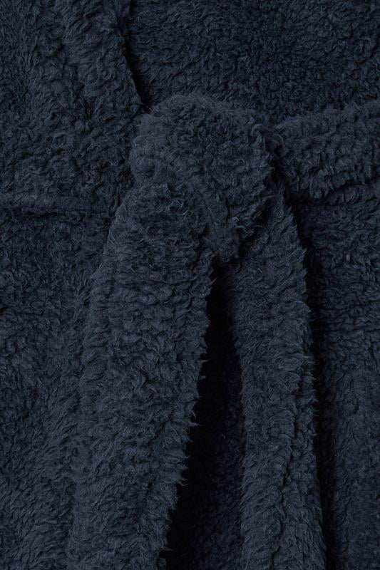 BadRhino Big & Tall Navy Blue Super Soft Borg Dressing Gown | BadRhino 5