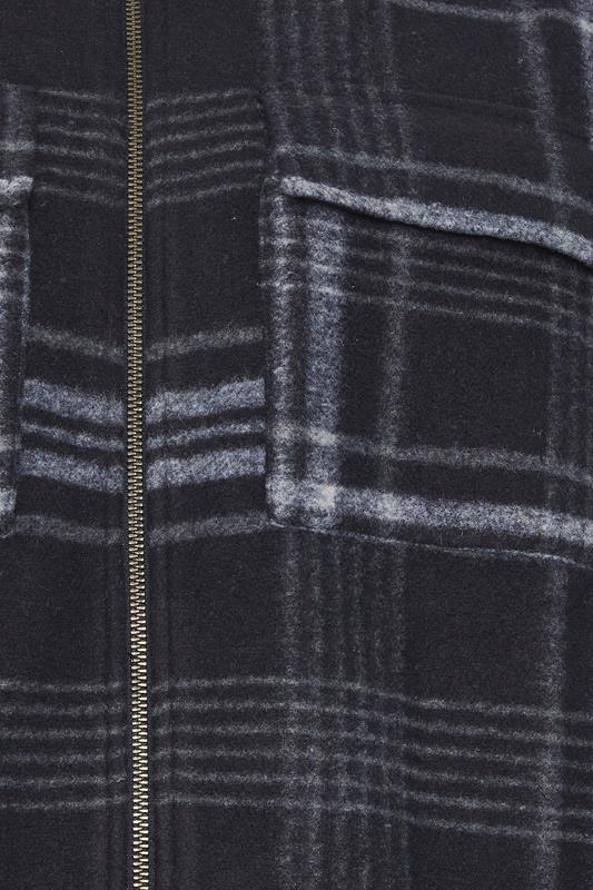 BadRhino Big & Tall Blue Check Print Zip Through Overshirt | BadRhino 8