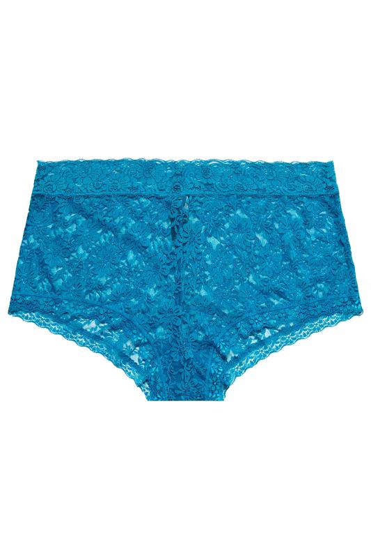 YOURS 3 PACK Plus Size Pink & Blue Lace Mid Rise Shorts | Yours Clothing  7