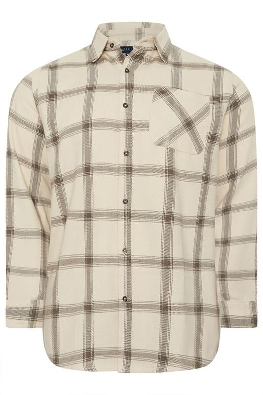 BadRhino Big & Tall Brown Checked Long Sleeve Shirt | BadRhino 6