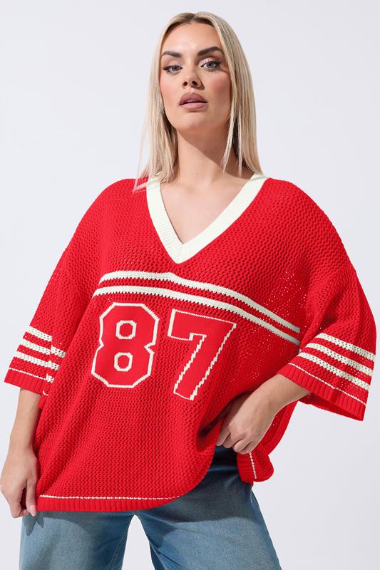 LIMITED COLLECTION Curve Red '87' Crochet Top