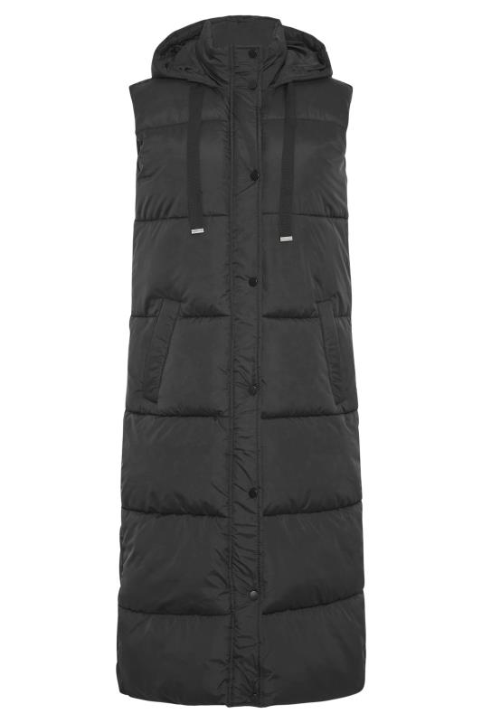 Tall Women's LTS Black Longline Hooded Puffer Gilet | Long Tall Sally 3