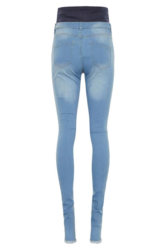 Tall Women's LTS Maternity Blue Distressed Skinny Jeans | Long Tall Sally 5