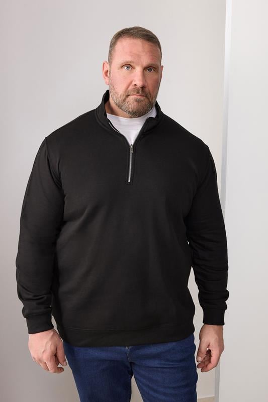BadRhino Big & Tall Black Quarter Zip Sweatshirt