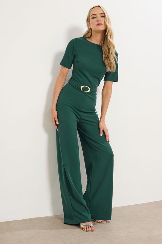 LTS Tall Dark Green Belted Jumpsuit | Long Tall Sally  1