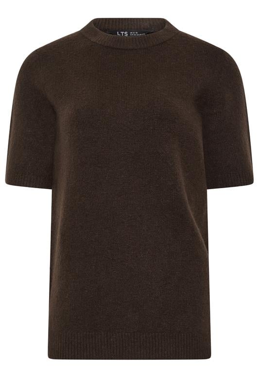 LTS Tall Chocolate Brown Short Sleeve Knit Jumper | Long Tall Sally  5