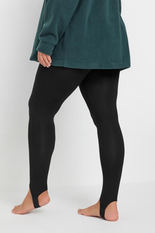 Plus Size Black Stretch Stirrup Leggings | Yours Clothing 4