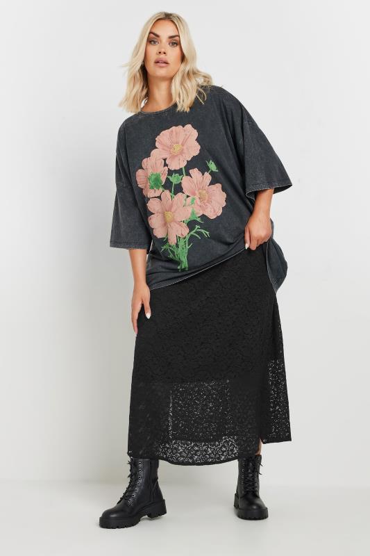 LIMITED COLLECTION Plus Size Black Lace Maxi Skirt | Yours Clothing 3