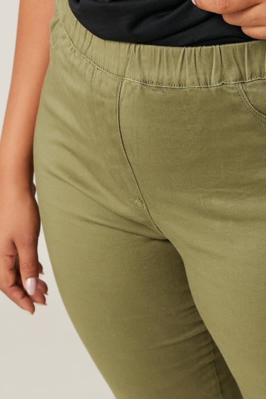 Skinny Pull On Olive Green Jeggings 4