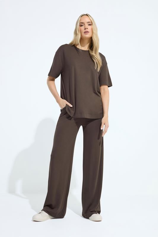 LTS PREMIUM Tall Chocolate Brown Wide Leg Trousers