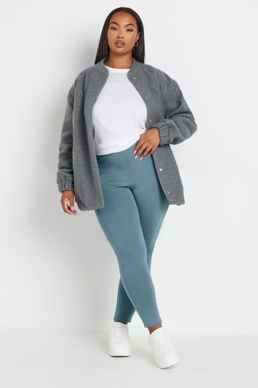 YOURS Plus Size Grey Stretch Leggings | Yours Clothing 2